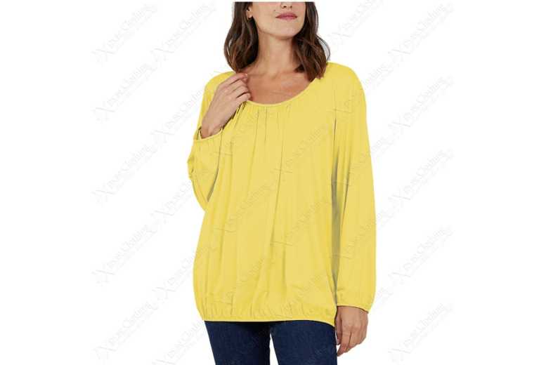 Unisex LEMON - XL-XXL: RUCHED NECK LONG SLEEVE LOOSE FIT TOP from Want Clothing | Wowcher