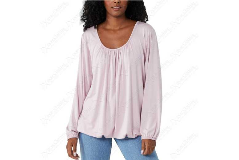 Unisex NUDE - XL-XXL RUCHED NECK LONG SLEEVE LOOSE FIT TOP from Want Clothing | Wowcher