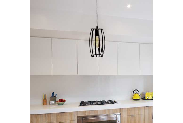 Stunning LED Pendant with Pear Cage & ST64 Lamp | Wowcher