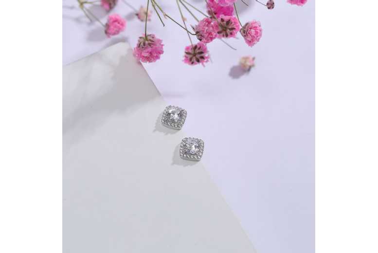 Timeless Sterling Silver S925 Zirconia Stud Earrings | Wowcher