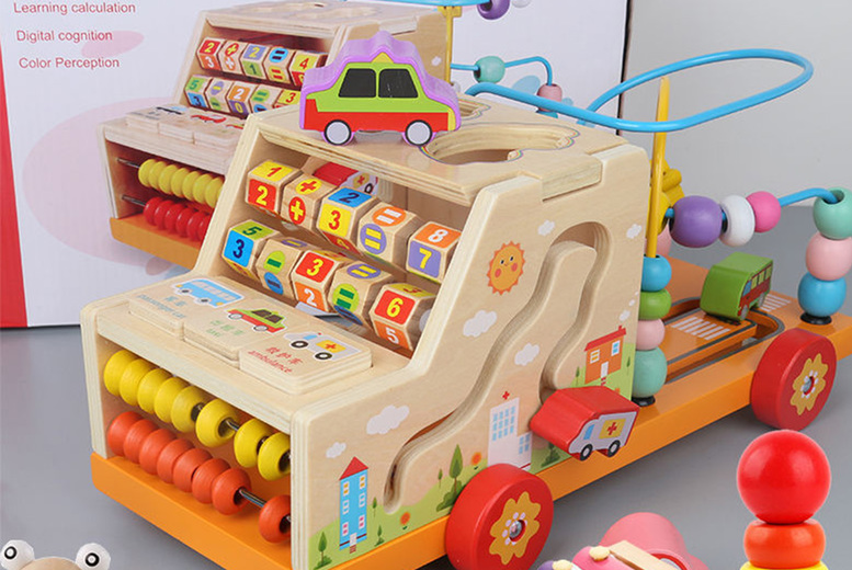 Kids 5-in-1 Wooden Activity Play Car Center at LivingSocial