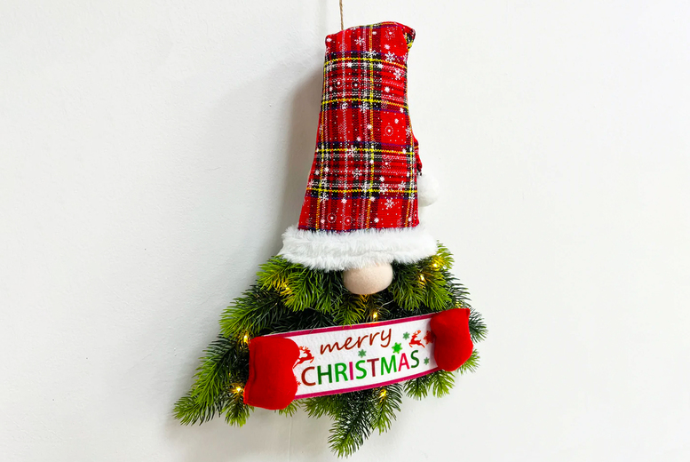 Hanging Christmas Gnome Wreath Deal Price £12.99