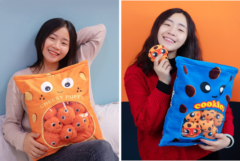 Snack Bag Plush Pillow – 6 Design Styles Available