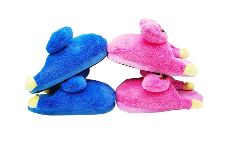 Huggy Wuggy Plush Slippers for Kids & Adults – Warm Cotton, Anti-Slip, Fun Game- Design | Wowcher