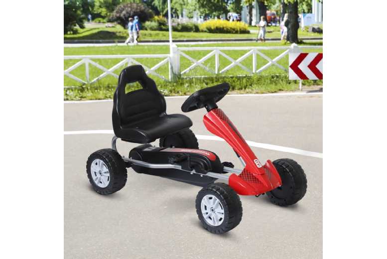 HOMCOM Kids Pedal Go-Kart, Black/Red Deal Price £55.99