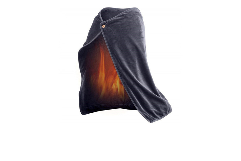 USB Heated Electric Velvet Blanket Shawl | Wowcher