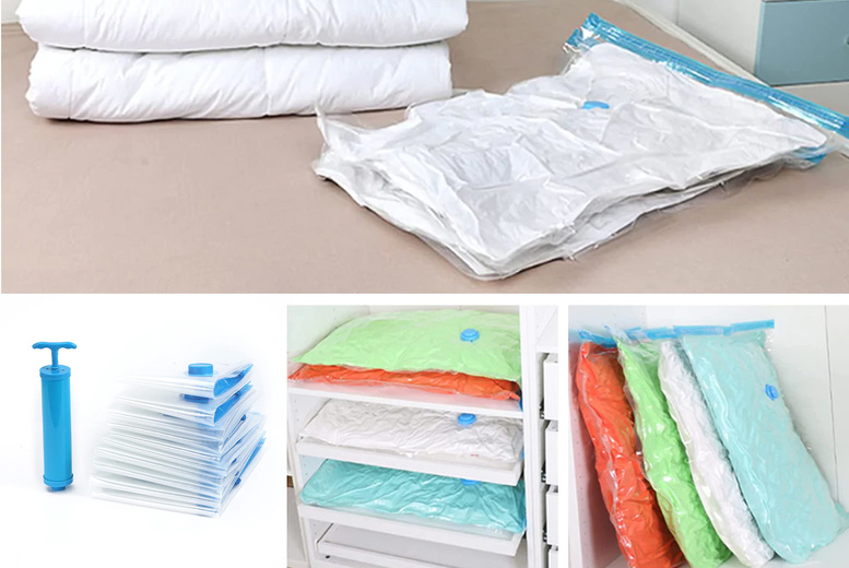 8 Reusable Vacuum Storage Bags – with Pump! Deal Price £15.99