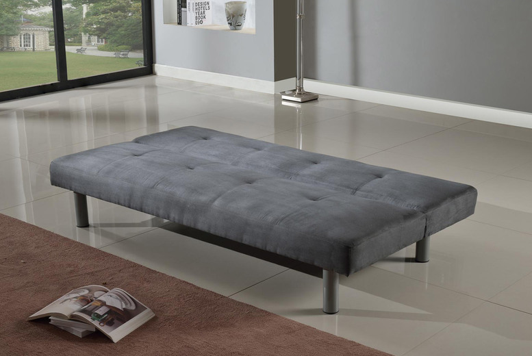 Monza Faux Suede Sofa Bed – Blue, Grey, Cinnamon or Cream! Monza Faux Suede Sofa Bed – Blue, Grey, Cinnamon or Cream!