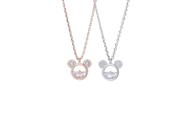 Mickey Minnie Crystal CZ Necklace Deal Price £5.99