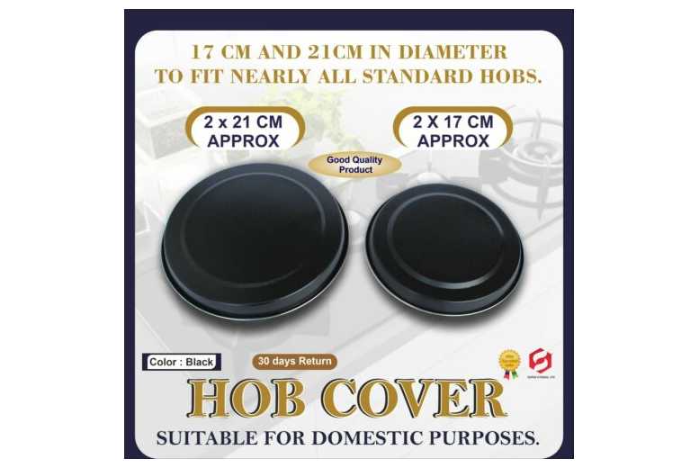 (4)HOB RING COVER COVERS LID ( Black ) Deal Price £9.97