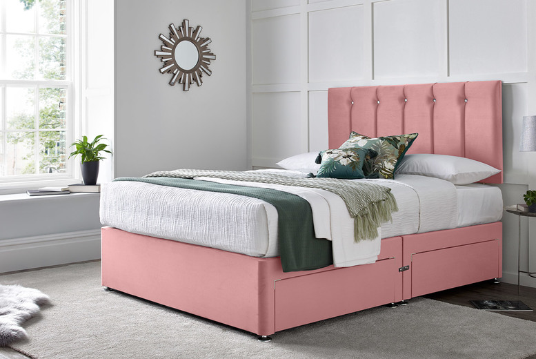 From £185 instead of £239.99 for a plush velvet orthopaedic divan empire design bed set from Sarto Beds- save up to 23% From £185 instead of £239.99 for a plush velvet orthopaedic divan empire design bed set from Sarto Beds- save up to 23%