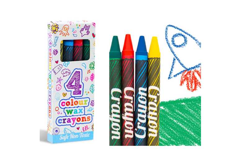 Vibrant Wax Crayons Set – Smooth Colouring, Kid-Safe, Pack of 4 | Wowcher