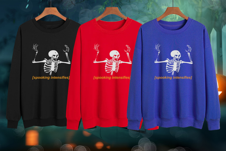 Halloween Skull Printed Sweatshirt - Eight Colours & Three Sizes!