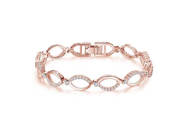 Exquisite Rose Gold Infinity Bracelet with Gift Box | Wowcher