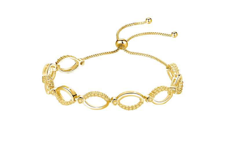 Luxurious Gold-Plated Infinity Bracelet with Cubic Zirconia | Wowcher