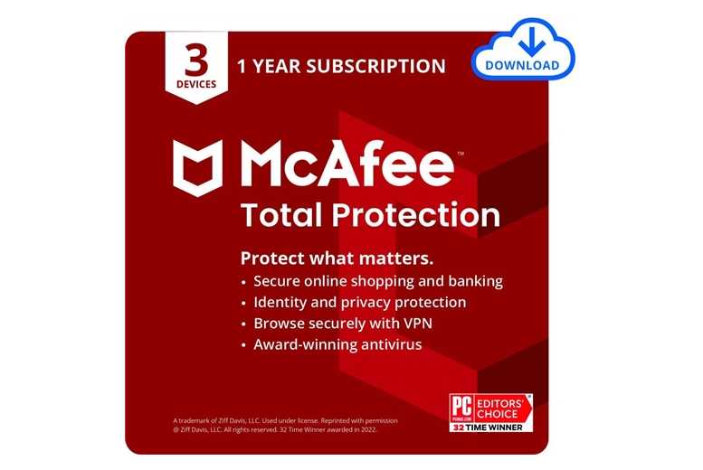 McAfee Total Protection 3 Device 1 Year 2026 | Wowcher
