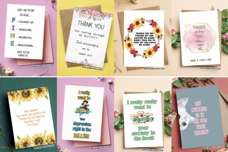 50% Off 3 Personalised Greeting Cards on Wobbly Halo | Wowcher