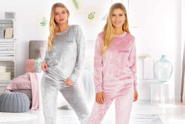 Personalised Crushed Velvet Pyjamas