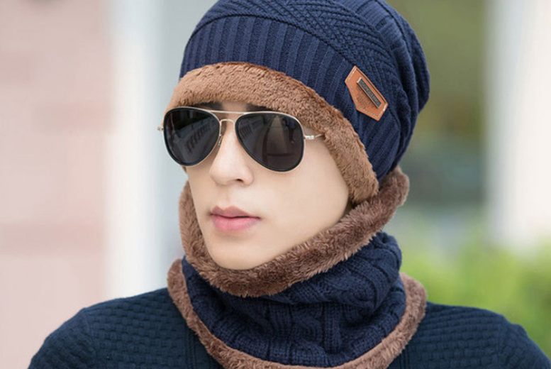 Unisex Blue Unisex Hat & Scarf Set | Wowcher Unisex Blue Unisex Hat & Scarf Set | Wowcher