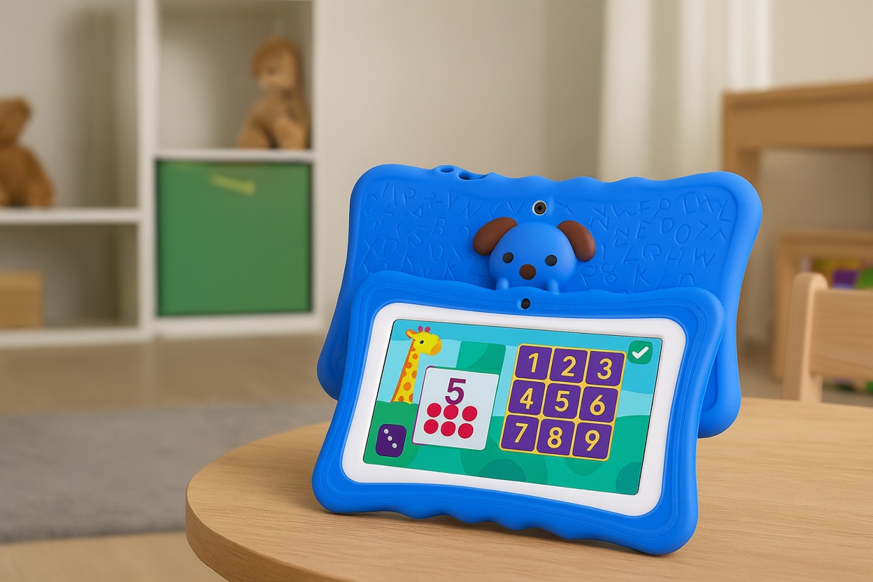 Kids 7-Inch Android Tablet - Portable High Performance Learning Pad with WiFi, Dual Cameras & HD Display | Wowcher