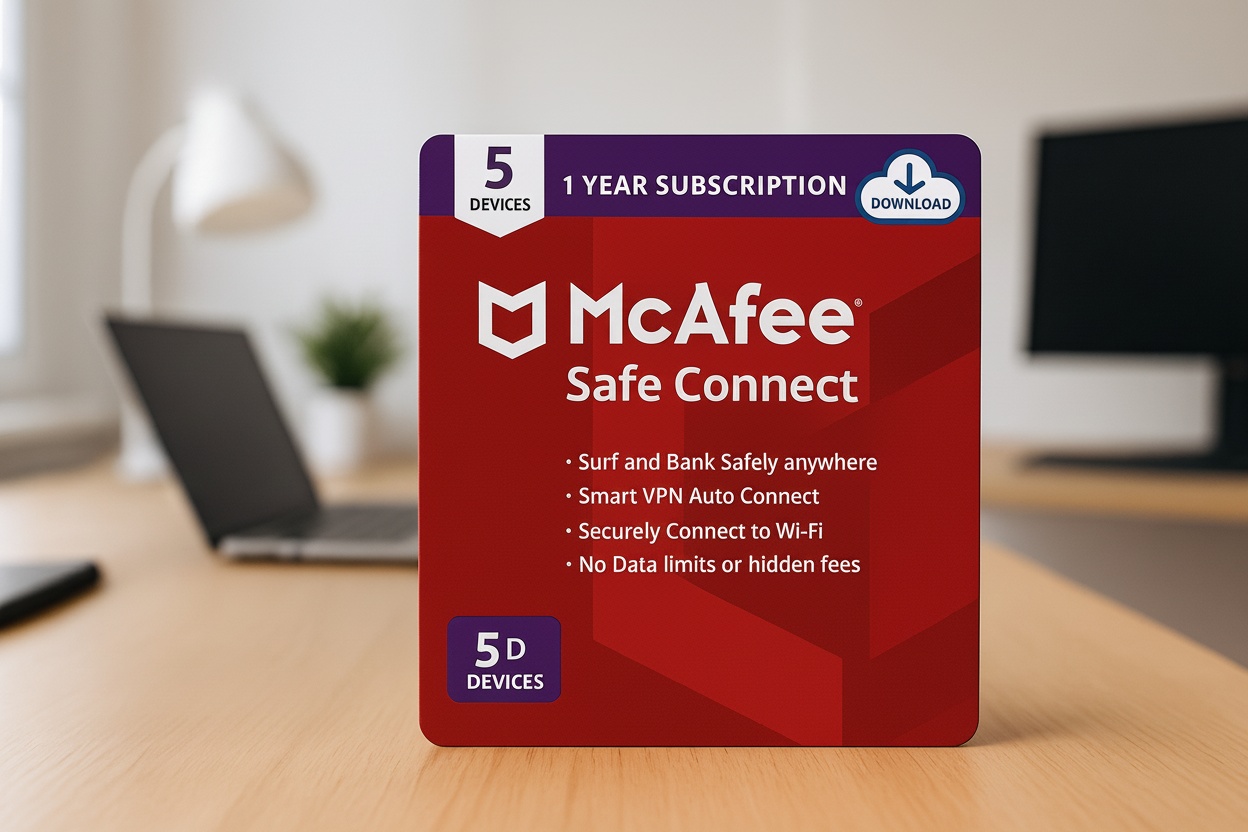 McAfee 2026 Safe Connect VPN 5 Devices | Wowcher