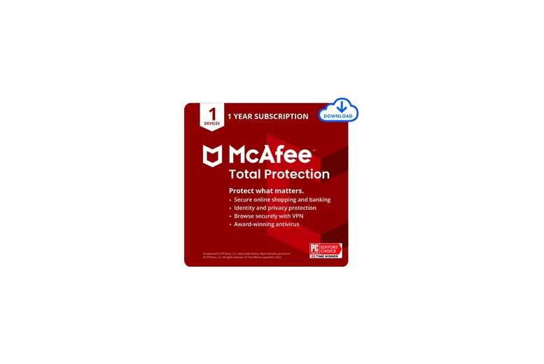 McAfee Total Protection 2024-25 Software License – Digital Download, Professional Edition, Antivirus & Cybersecurity Suite for Windows, macOS, Android