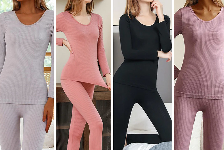 2 Pieces Womens Thermal Underwear Set - Pick from 5 colours