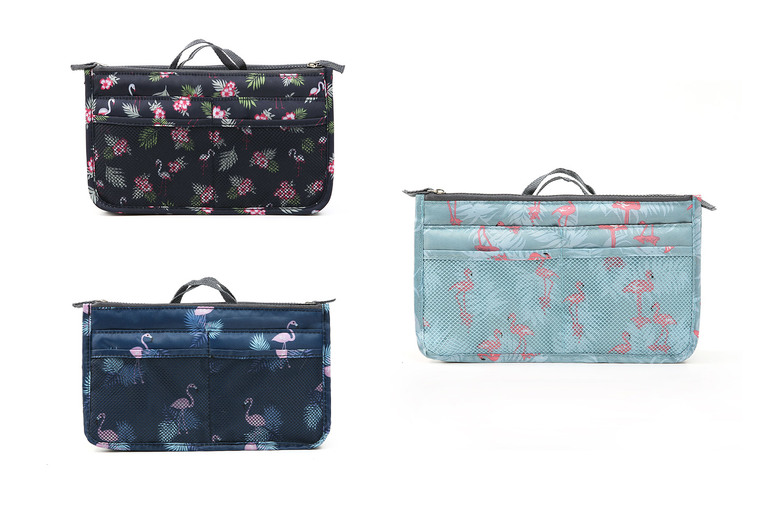 Unisex Black Funky Flamingo Handbag Organiser – 3 Colours | Wowcher