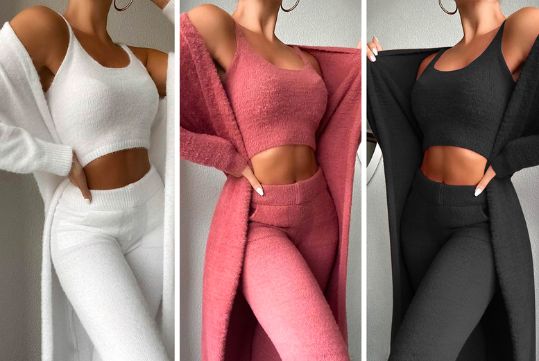Women’s Fluffy 3-Piece Loungewear Set - 5 Colours!