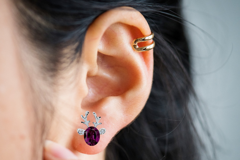 Purple Christmas Reindeer Crystal Earrings | Jewellery | Offer Price £ 3.49 Purple Christmas Reindeer Crystal Earrings | Jewellery | Offer Price £ 3.49