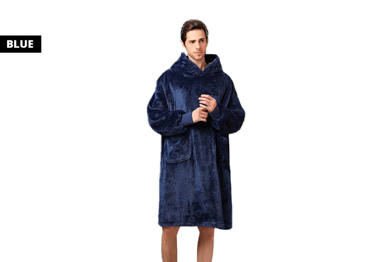 Unisex Blue Unisex Oversized Blanket Hoodie – Winter Loungewear, 3 Colours | Wowcher Unisex Blue Unisex Oversized Blanket Hoodie – Winter Loungewear, 3 Colours | Wowcher