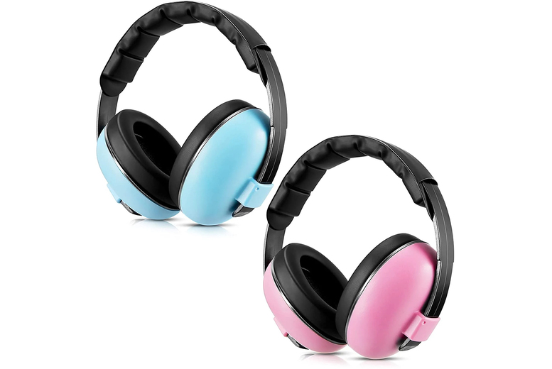 Kids’ Noise-Cancelling Ear Defenders – Adjustable, Foldable Nursery Hearing Protection (Pink or Blue) | Wowcher