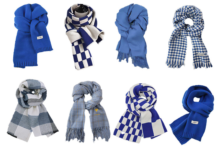 Unisex Blue Checked Scarf – 8 Designs! | Wowcher
