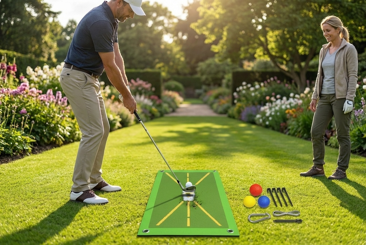 Golf Swing Training Kit - Outdoor Sports Set for Family Fun, Skill Building & Garden Games (25cm x 50cm, All Ages) | Wowcher