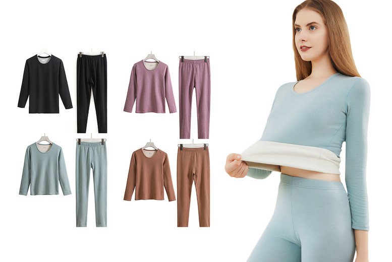 Women's Velvet Thermal Underwear Set - 4 Colours!