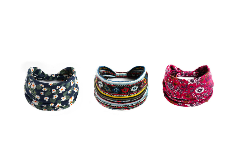 Unisex Black Bohemian Yoga Headbands – 3 Pack! | Wowcher