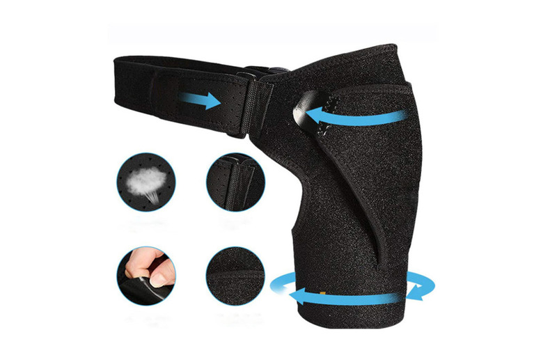 Adjustable Single Shoulder Compression Belt Guard – Ergonomic Neoprene Posture Support, Unisex, Black, 70-120cm | Wowcher