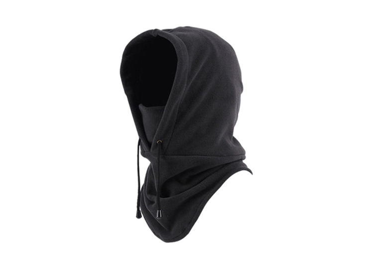 Unisex Black: A Fleece Balaclava Hood with Mask | Wowcher
