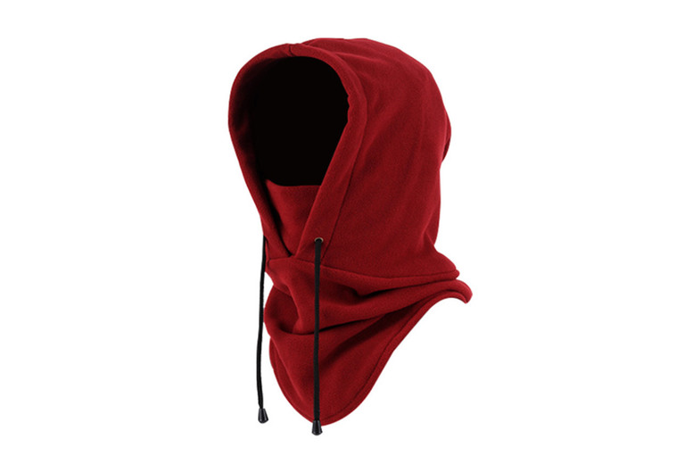 Unisex Dark Red: A Fleece Balaclava Hood with Mask | Wowcher