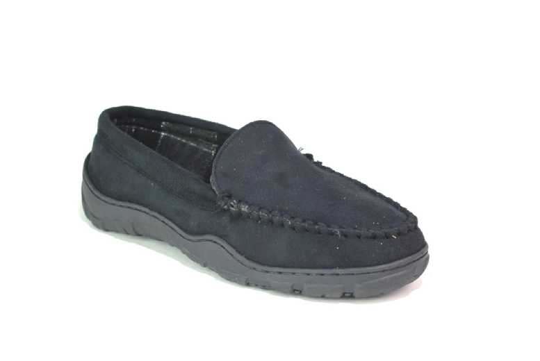 Black Men’s Ultra-Comfort Slip-On Loafer Slippers – Cushioned, Durable, Casual Indoor Footwear | Wowcher