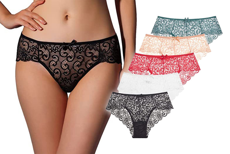 Women’s Sexy Lace Knickers – 6 Colours, 1 or 3 Pack