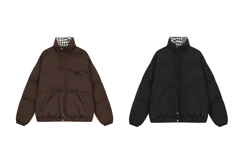 Unisex Black Lightweight Cotton-Blend Puffer Jacket – Checkerboard-Lined, Regular Fit, Down Alternative | Wowcher