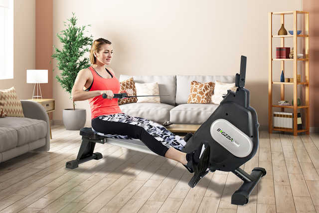 Adjustable Resistance Magnetic Rowing Machine - 15 Levels