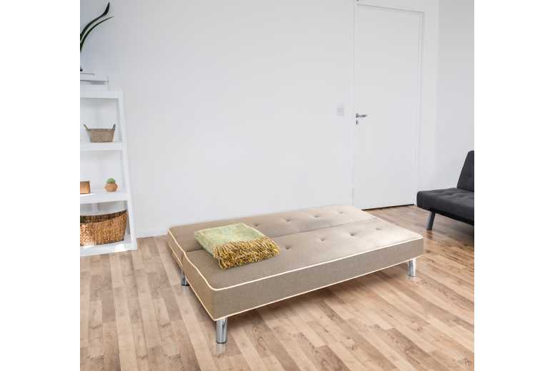 Mary Comfort Modern Fabric Sofa Bed – 3-Seater, Click Clack, Guest Bed | Wowcher