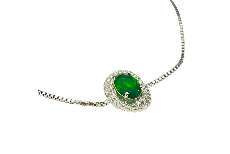 Charming Green Crystal Bracelet & Earrings Set with Gift Box | Wowcher