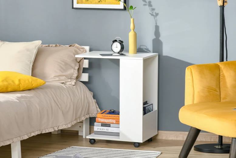 HOMCOM C-Shape Side Table