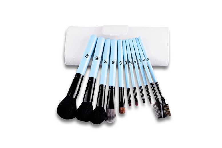 11-Piece Essential Makeup Brush Set – Soft Synthetic Fibres, Cruelty-Free, For Powder, Cream & Liquid Application | Wowcher