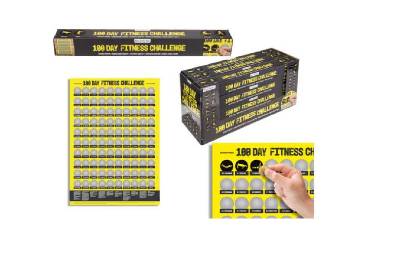 100 Days of Fitness Fun Scratch Poster | Wowcher