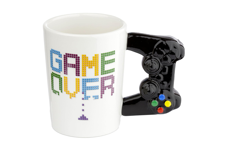 Game Over Ceramic Mug – High-Quality Novelty Tableware for Gamers, 340ml, Gift Boxed | Wowcher