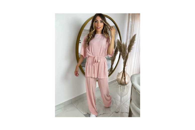 Pink Short Sleeve Loungewear Co-Ord Set